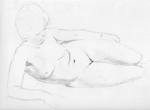 Nude woman reclining, c1950. Creator: Shirley Markham