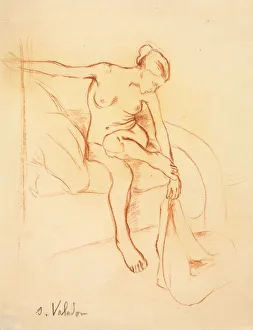 Nude Woman Seated on a Bed, first third 20th century. Creator: Suzanne Valadon (French, 1865-1938)