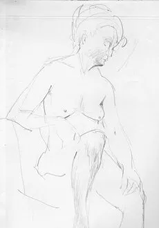 Nude woman sitting, c1950. Creator: Shirley Markham