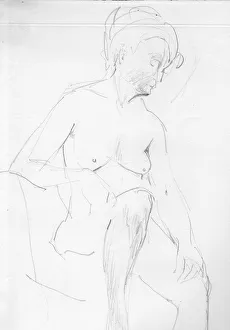 Nude woman sitting, c1950. Creator: Shirley Markham