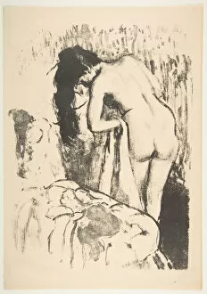 Buttocks Gallery: Nude Woman Standing, Drying Herself, 1891-92. Creator: Edgar Degas