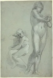F Baroche Durbin Prints: Two Nude Youths [recto], c. 1565/1567. Creator: Federico Barocci