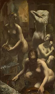 Banya Gallery: Nudes Bathing, 1929. Artist: Yakovlev, Alexander Yevgenyevich (1887-1938)