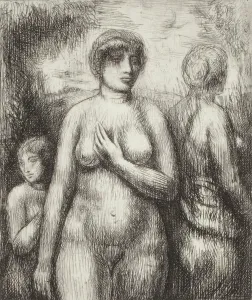 Modest Prints: Three Nudes, c1900-1950. Creator: Kenneth Hayes Miller
