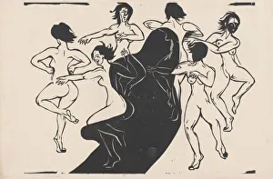 Nudes Dancing around a Shadow, 1936. Creator: Ernst Kirchner