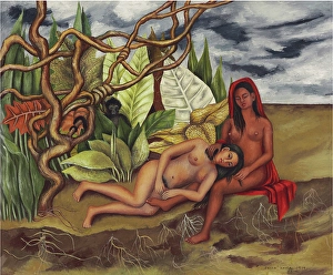 Caldern Prints: Two Nudes in the Forest (The Land Itself), 1939. Creator: Frida Kahlo