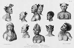 Engraved Collection: Nukagiva Natives, 1813. Creator: Ignaz Sebastian Klauber
