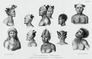 French Polynesian Prints: Nukagiva Natives, 1813. Creator: Ignaz Sebastian Klauber