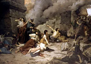 Prado Prints: Numancia represents the encirclement and siege of Numancia in 133 a. C. oil of 1880