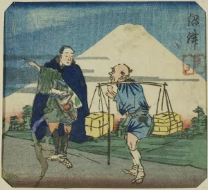 Yoke Gallery: Numazu, section of a sheet from the series 'A Harimaze Mirror of Joruri Plays