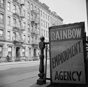 Agency Gallery: One of the numerous employment agency signs in the Harlem area, New York, 1943