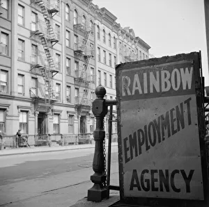 Agency Gallery: One of the numerous employment agency signs in the Harlem area, New York, 1943
