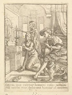 Latin Prints: The Nun, from the Dance of Death, 1651. Creator: Wenceslaus Hollar