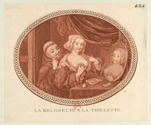 At The Toilet Collection: The nun at the toilet, 1770-1780s. Creator: Anonymous