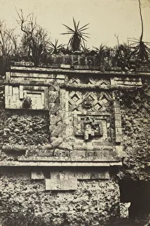 The Nunnery, Uxmal, 1860. Creator: Claude-Joseph-Desire Charnay (French