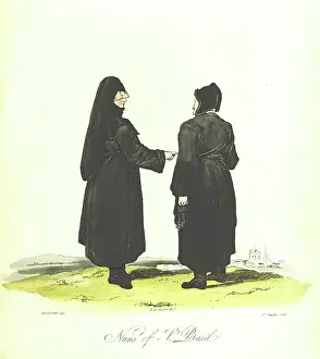 Habit Prints: Nuns of St. Basil, 1813. Creator: Joseph Constantine Stadler