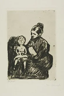 Nursemaid Prints: Nurse with a Boy/The Mother and the Crying Child, 1902. Creator: Edvard Munch