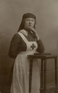 A nurse from Krasny Kerst, Irkutsk resident Zhilkina N. who died at the front, 1917. Creator: Zolotoe Runo