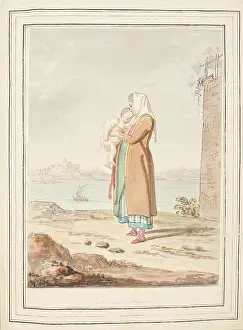 Locals Prints: A Nurse of Procida, leaf from A Collection of Dresses by David Allan Mostly from Nature
