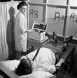 Heart Disease Prints: Nurse using a Cardiopan machine, Rotherham, South Yorkshire, 1967