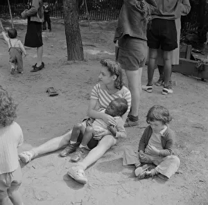 Playground Prints: The nursery at Camp Ellen Marvin, Arden, New York, 1943. Creator: Gordon Parks