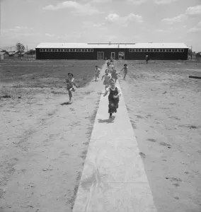 Nursery school children showing community...Farmersville FSA camp, Tulare County, CA, 1939 Creator: Dorothea Lange Nursery school children showing community...Farmersville FSA camp, Tulare County, CA, 1939 Creator: Dorothea Lange