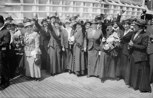 Voluntary Prints: Nurses on ST. LOUIS, 1915. Creator: Bain News Service
