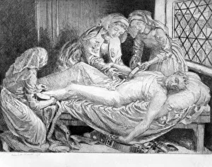Tending Prints: Three Nurses tending a Wounded Soldier, 1915-1916. Artist: Anna Lea Merritt