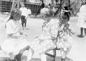 Playground Prints: N.Y. Playground [raffia work], between c1910 and c1915. Creator: Bain News Service