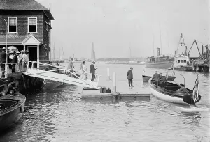 Landing Stage Prints: N.Y. Yacht Club Landing - Newport, between c1910 and c1915. Creator: Bain News Service
