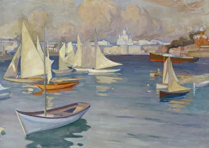 Helsinki Finland Europe Prints: The Nyländska Jaktklubben Harbour in Helsinki, 1899. Creator: Albert Edelfelt