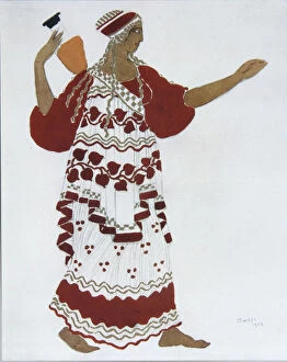 Sergei Dyagilev Collection: Nymph. Costume design for the ballet The Afternoon of a Faun by C. Debussy, 1912