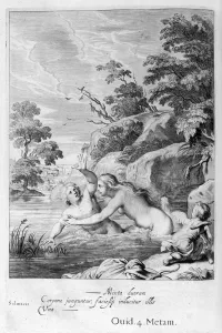 Michel De Prints: The Nymph Salmacis and Hermaphroditus, 1655. Artist: Michel de Marolles