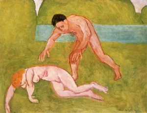 Henri Mile Benot Prints: Nymph and Satyr, 1908. Creator: Henri Matisse