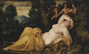 Reclining Prints: Nymph of Spring, 1550. Creator: Battista Dossi