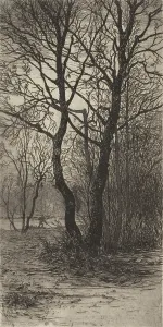 Eerie Prints: Nymphenburg Palace Garden, near Munich, 1884. Creator: Lewis Henry Meakin