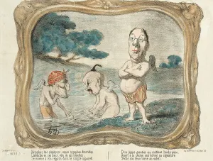 Nymphes des alentours, venez nymphes discrètes... 1850. Creator: Honore Daumier