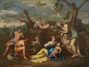 Nicholas Poussin Prints: Nymphs Feeding the Child Jupiter, c. 1650. Creator: Anon