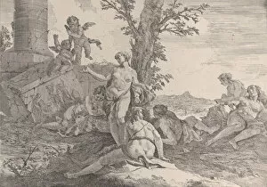 Nymphs Gallery: Six nymphs and two putti, from 'Bacchanals and Histories', 1744