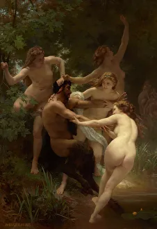 Half Man Prints: Nymphs And Satyr, 1873. Creator: William-Adolphe Bouguereau