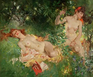 Mermaid Prints: Nymphs in Summer, 1946. Creator: Christy, Howard Chandler (1872-1952)
