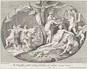 Anne Claude Philippe De Gallery: Go Nymphs, who lay down their arms, Love is resting!, 1730-60