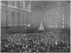 Midnight Prints: Twelve o clock on New Years Eve outside St Pauls Cathedral, London, c1902 (1903)