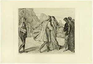 Pledge Prints: O My Fair Warrior!, plate five from Othello, 1844. Creator: Theodore Chasseriau
