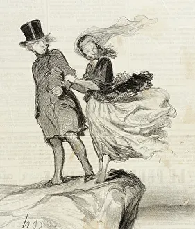 Sexism Prints: O mon Victor idolatré...il me vient une idée poétique!... 1844. Creator: Honore Daumier