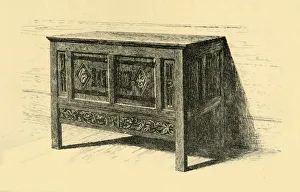 Victoria Albert Museum Prints: Oak chest, 1460-1480, (1881). Creator: Frederick Albert Slocombe