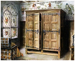 Storage Gallery: Oak press, Strangers Hall, Norwich, Norfolk, 1910.Artist: Edwin Foley