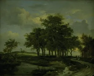 Ruisdael Jacob Isaacksz Van Prints: Oak Trees near a Road, Evening, 1643-1682. Creator: Jacob van Ruisdael
