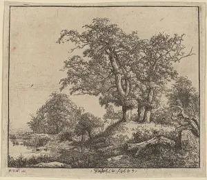 Van Ruisdael Jacob Isaacksz Prints: The Three Oaks, 1649. Creator: Jacob van Ruisdael