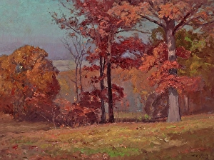 Changing Prints: When the Oaks are Red (Brookville Landscape), 1916. Creator: Theodore Clement Steele